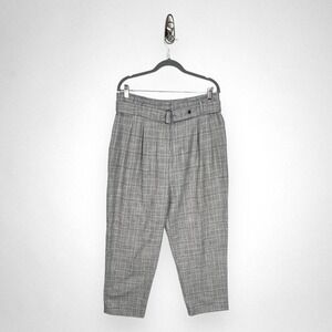 TOPSHOP Gray and‎ Black Plaid Pants 12